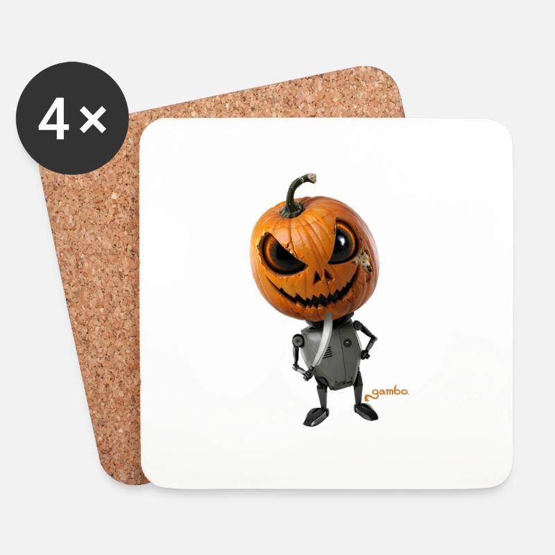 gambot Halloween 02 - Untersetzer (4er-Set) - Weiß