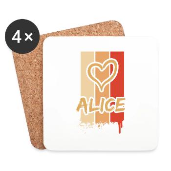 Alice Alice - Dessous de verre (lot de 4) - blanc - Devant