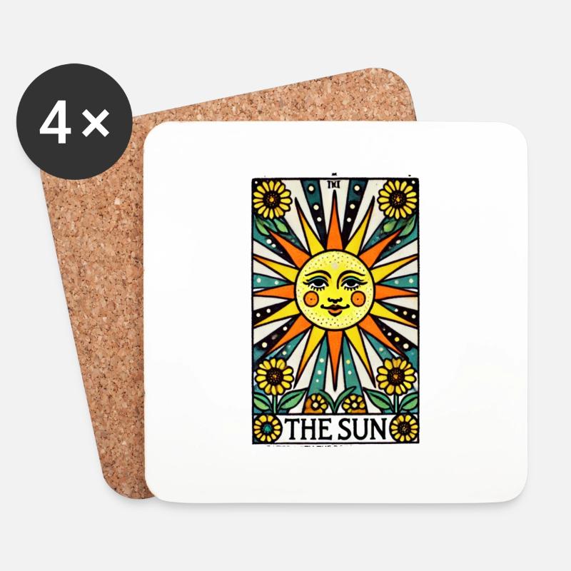 Die Sonne - Untersetzer (4er-Set) - Weiß