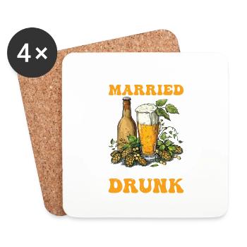 They Got Married I Got Drunk 6 - Untersetzer (4er-Set) - Weiß - Vorne