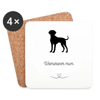 Weimaraner mum maman braque de weimar chien - Dessous de verre (lot de 4) - blanc - Devant