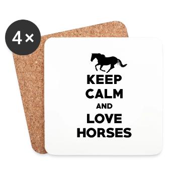 Sport équestre Dressage Saut d’obstacles - Dessous de verre (lot de 4) - blanc - Devant