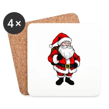 Weihnachtsmann, santa claus figure Święty Mikołaj - Dessous de verre (lot de 4) - blanc - Devant