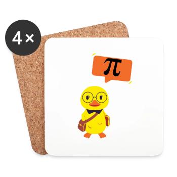 Pi poussin nerd- idée cadeau geek drôle - Dessous de verre (lot de 4) - blanc - Devant