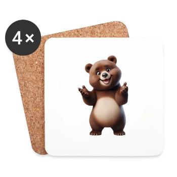Bear 3 - Coasters (set of 4) - white - Front