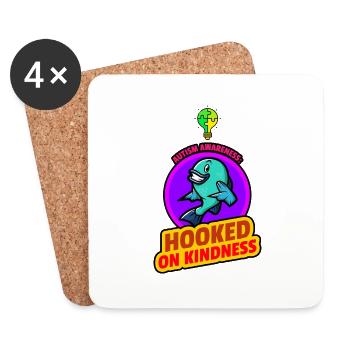 Autism Awareness Hooked on Kindness - Coasters (set of 4) - white - Front