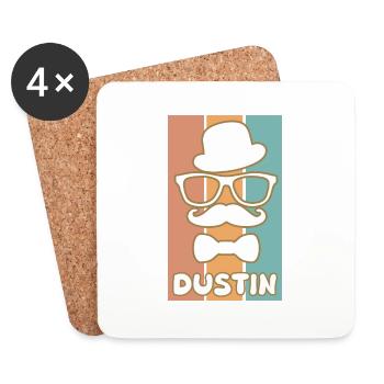 Dustin comme prénom - Dessous de verre (lot de 4) - blanc - Devant