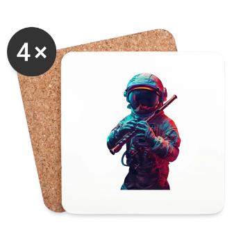 Astronaut Flute - Coasters (set of 4) - white - Front