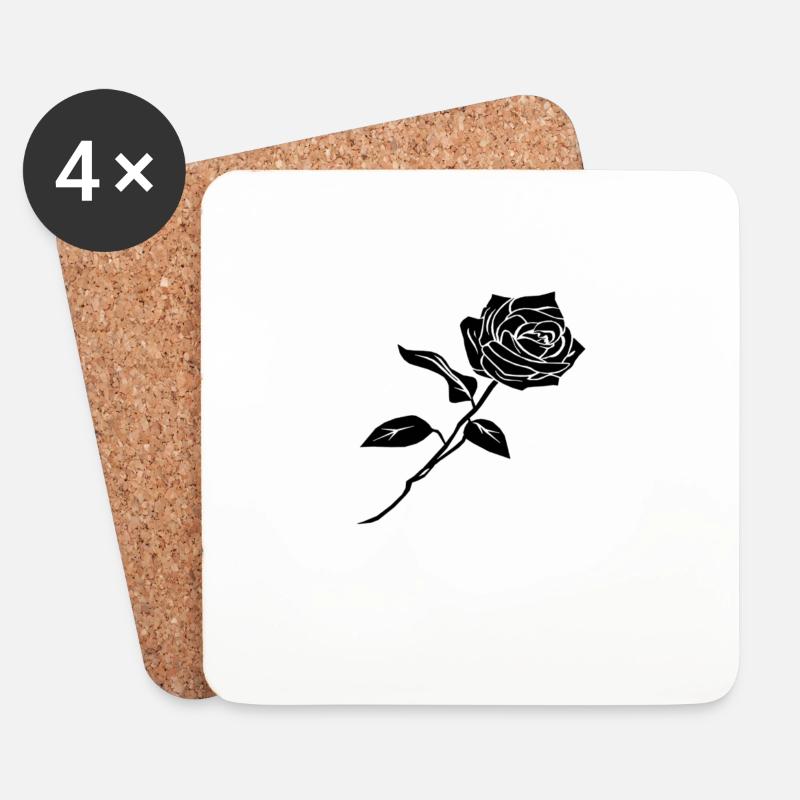 SCHWARZ rosa - Untersetzer (4er-Set) - Weiß