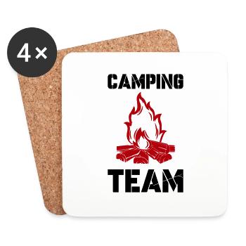 Campfire Camping Team - Coasters (set of 4) - white - Front