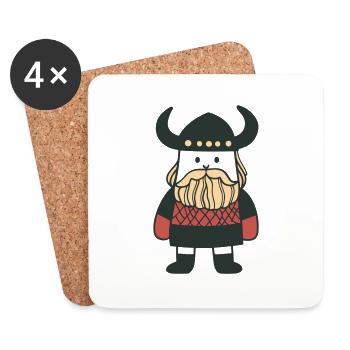 Cute Viking - Coasters (set of 4) - white - Front