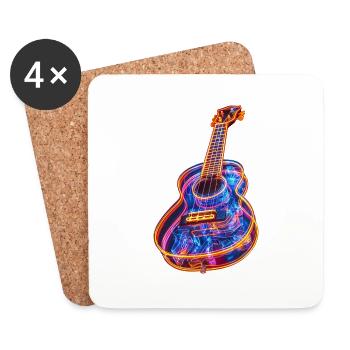 Ukulele - Untersetzer (4er-Set) - Weiß - Vorne