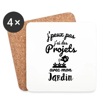 des projets avec mon jardin jardinage jardinier - Dessous de verre (lot de 4) - blanc - Devant