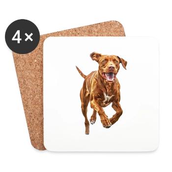 Vizsla - Untersetzer (4er-Set) - Weiß - Vorne