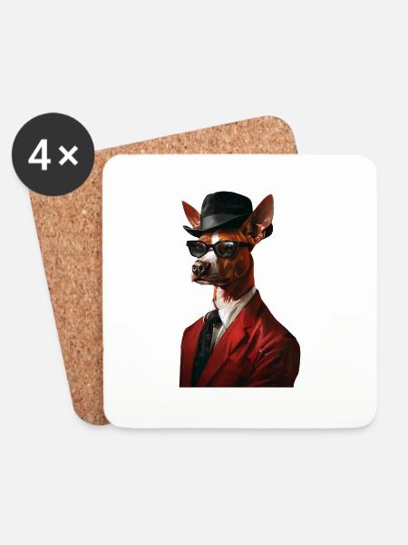 Basenji - Untersetzer (4er-Set) - Weiß