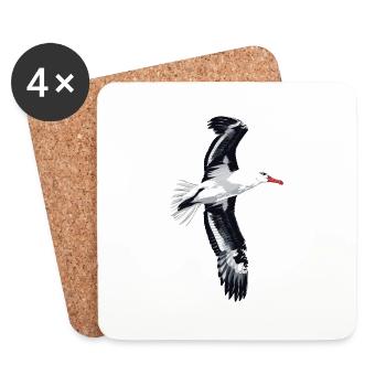Möwe - Untersetzer (4er-Set) - Weiß - Vorne