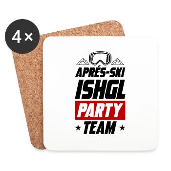 Apres Ski Ishgl Party Team - Untersetzer (4er-Set) - Weiß - Vorne