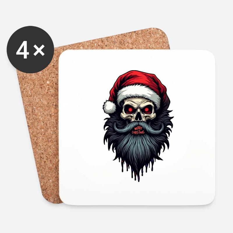 Claus X Mas - Untersetzer (4er-Set) - Weiß