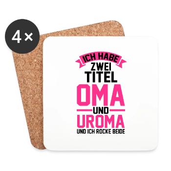 Ich Habe Zwei Titel Oma Und Uroma - Untersetzer (4er-Set) - Weiß - Vorne