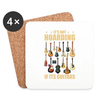 it's not hoarding if its guitars - Coasters (set of 4) - white - Front