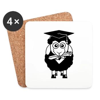 Sheep School Certificate College Graduation Abi Students - Coasters (set of 4) - white - Front