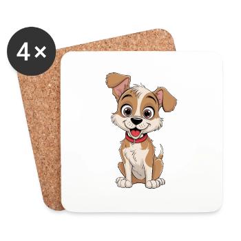 Wagging Friend - Untersetzer (4er-Set) - Weiß - Vorne