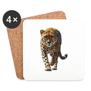 Gepard - Untersetzer (4er-Set) - Weiß - Vorne