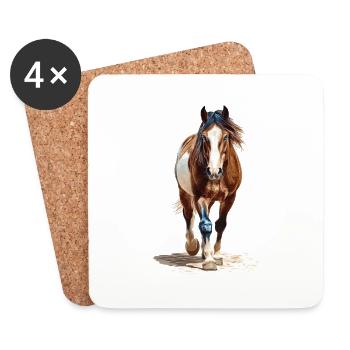 Pferd - Untersetzer (4er-Set) - Weiß - Vorne