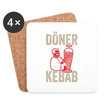 Döner Kebap - Untersetzer (4er-Set) - Weiß - Vorne