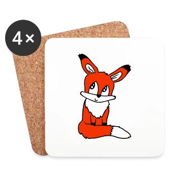 Fox Red Fox Wild Animal Clever Forest Inhabitants - Coasters (set of 4) - white - Front