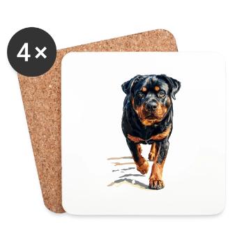 Rottweiler - Untersetzer (4er-Set) - Weiß - Vorne