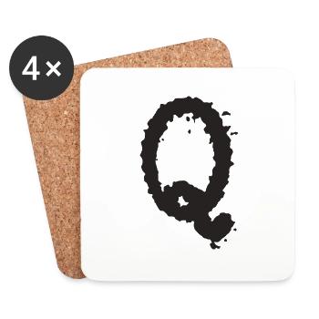 Q - Coasters (set of 4) - white - Front