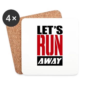 Run Away Typo Frappante - Dessous de verre (lot de 4) - blanc - Devant