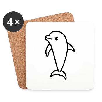 dolphin - Coasters (set of 4) - white - Front