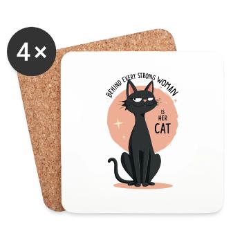 Behind Strong Woman - Coasters (set of 4) - white - Front
