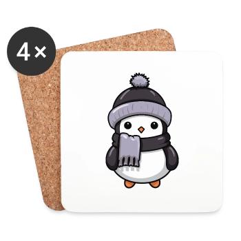 Pinguin Winter Tier Baby Comic - Untersetzer (4er-Set) - Weiß - Vorne
