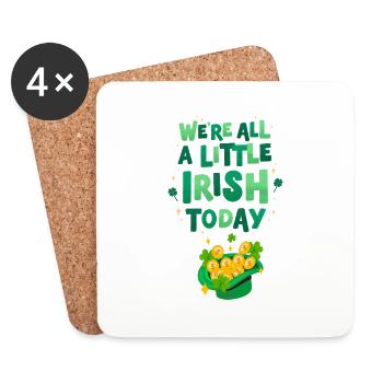 Nous sommes tous un peu irlandais aujourd’hui, jour de la Saint-Patrick - Dessous de verre (lot de 4) - blanc - Devant