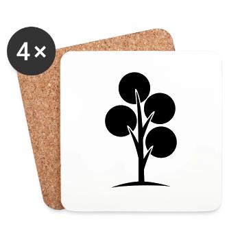 tree - Coasters (set of 4) - white - Front