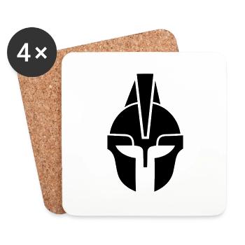 Spartan helmet - Coasters (set of 4) - white - Front