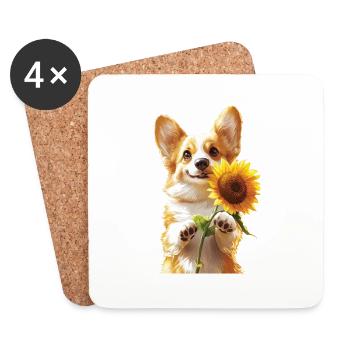 Corgi - Untersetzer (4er-Set) - Weiß - Vorne
