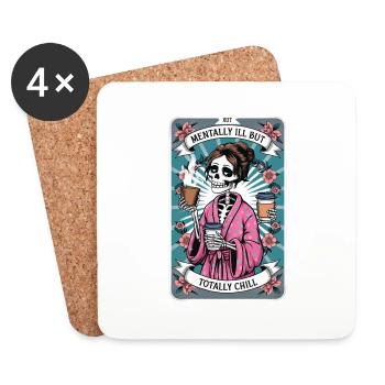 Tarotkarte - Untersetzer (4er-Set) - Weiß - Vorne
