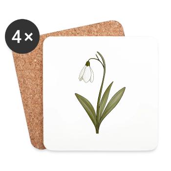 Perce-neige - Dessous de verre (lot de 4) - blanc - Devant