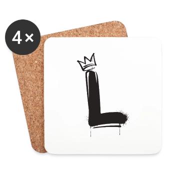 L - Coasters (set of 4) - white - Front