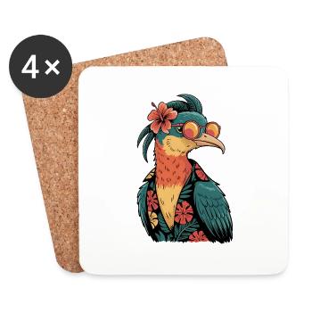 Kolibri Vogel Lustiger Sommer - Untersetzer (4er-Set) - Weiß - Vorne