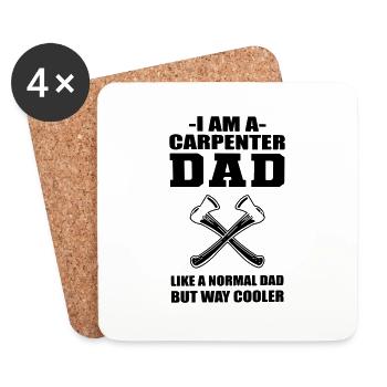 Je suis un papa charpentier. - Dessous de verre (lot de 4) - blanc - Devant