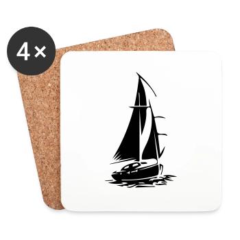 voilier - Dessous de verre (lot de 4) - blanc - Devant