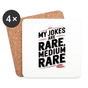 Medium Rare Blagues - Dessous de verre (lot de 4) - blanc - Devant