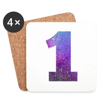 Numéro 1 galaxie - Dessous de verre (lot de 4) - blanc - Devant