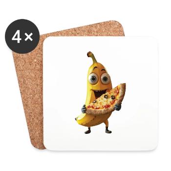 Banane - Untersetzer (4er-Set) - Weiß - Vorne
