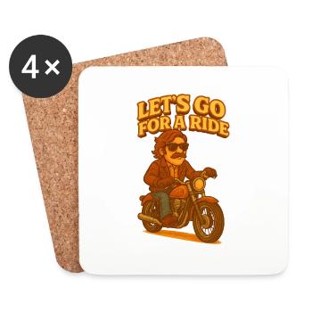 Let’s Go For a Ride - Dessous de verre (lot de 4) - blanc - Devant